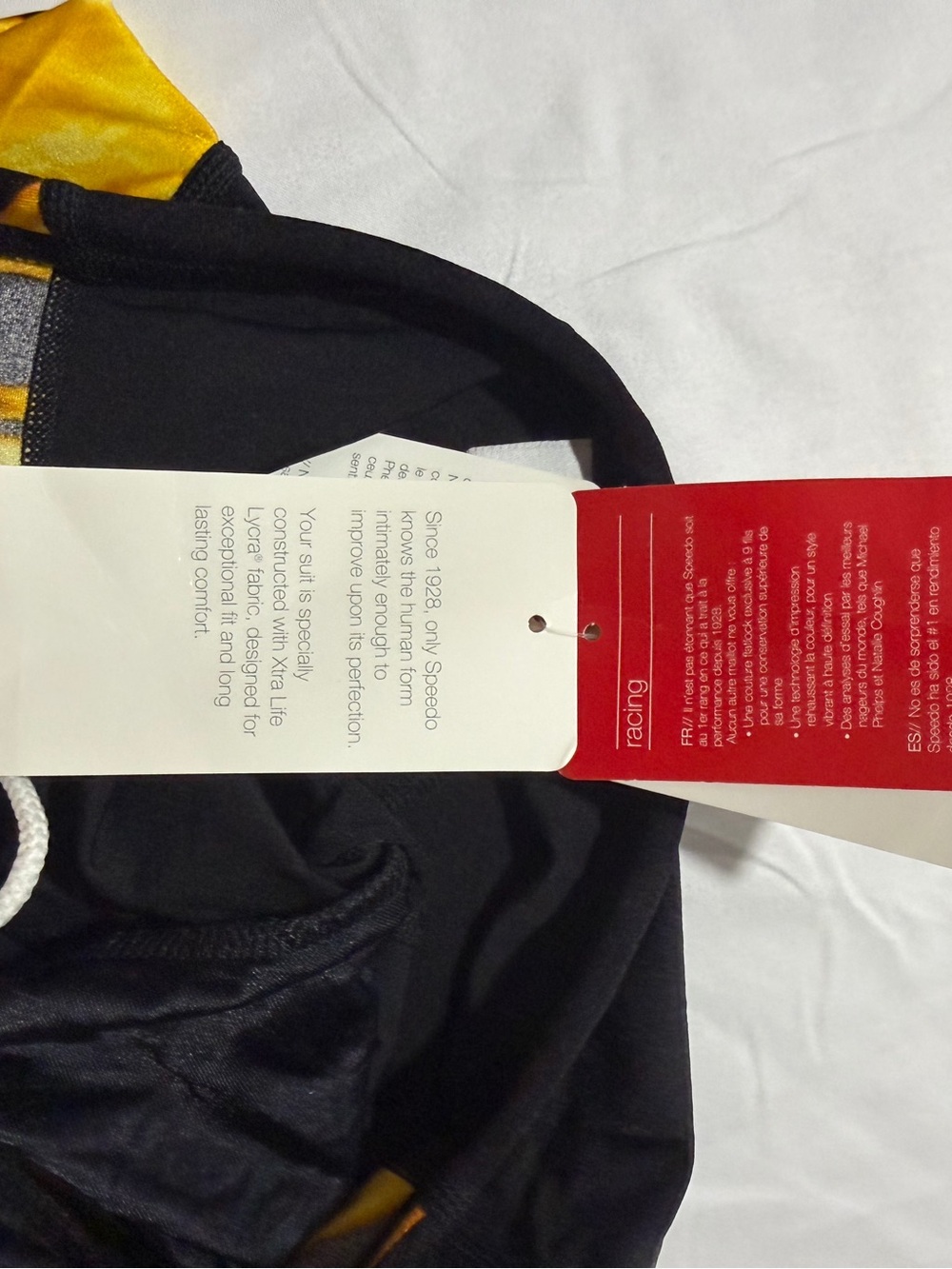 Speedo Black Swim Jammer with yellow fire Side Accents 30 12 years old - Picture 7 of 8